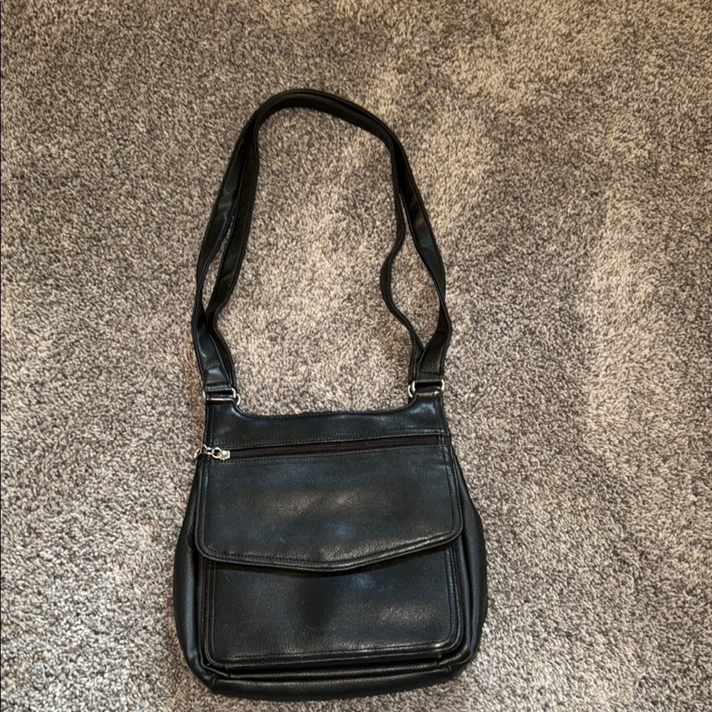 Black Leather Shoulder Bag